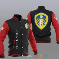 Leeds United Black Red Baseball Jacket