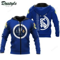 Real Madrid Blue Final Paris 2022 Zip Up Hoodie