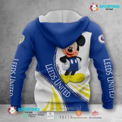Alternative view of Leeds United Mickey Custom Name Zip Up Hoodie