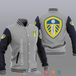 Leeds United Gray Baseball Jacket