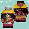 NFL Arizona Cardinals The Grinch Ugly Christmas Zip Up Hoodie