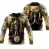 NFL Pittsburgh Steelers Skull Background Smoke Zip Up Hoodie
