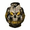 NFL Pittsburgh Steelers Eye Rugby Ball Skull Zip Up Hoodie