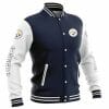NFL Pittsburgh Steelers Dark Blue White Baseball Jacket