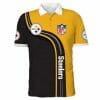 NFL Pittsburgh Steelers Golden Black Curve Graphic Polo Shirt