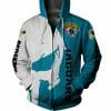 NFL Jacksonville Jaguars Punisher Skull Teal Zip Up Hoodie