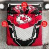 NFL Kansas City Chiefs Custom Name Red Grey Bedding Set