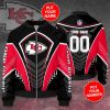 NFL Kansas City Chiefs Custom Name Number Black Red Bomber Jacket