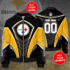NFL Pittsburgh Steelers Custom Name Number Black Golden Bomber Jacket