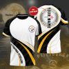 NFL Pittsburgh Steelers Custom Name White Black Golden T-Shirt