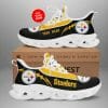 NFL Pittsburgh Steelers Custom Name Golden Black Max Soul Shoes