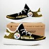 NFL Pittsburgh Steelers Black Golden Net Version Yeezy Boost Sneakers