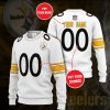 NFL Pittsburgh Steelers Custom Name Number White Golden Sweatshirt