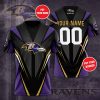 NFL Baltimore Ravens Custom Name Number Black Purple T-Shirt
