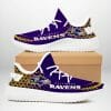 NFL Baltimore Ravens Purple Gold Yeezy Boost Sneakers