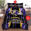NFL Baltimore Ravens Custom Name Black Purple Bedding Set