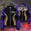 NFL Baltimore Ravens Custom Name Purple Black Bomber Jacket
