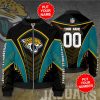NFL Jacksonville Jaguars Custom Name Number Black Teal Bomber Jacket