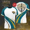 NFL Jacksonville Jaguars Custom Name White Teal T-Shirt