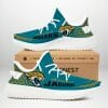 NFL Jacksonville Jaguars Teal Gold Yeezy Boost Sneakers