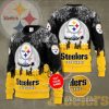 NFL Pittsburgh Steelers Custom Name Snow Flower Ugly Sweater