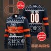 NFL Chicago Bears Custom Name Number Ice Flower In Dark Sweater