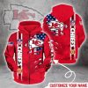 NFL Kansas City Chiefs Custom Name Red Zip Up Hoodie