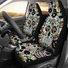 NFL Jacksonville Jaguars Skull Flower Car Seat Covers