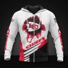 NFL Kansas City Chiefs White Red Zip Up Hoodie