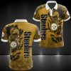 NFL Pittsburgh Steelers Dark Golden Camo Polo Shirt