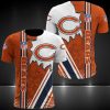NFL Chicago Bears Orange White Logo In Hert T-Shirt