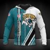 NFL Jacksonville Jaguars Teal White Zip Up Hoodie