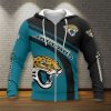 NFL Jacksonville Jaguars Teal Black Zip Up Hoodie