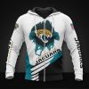 NFL Jacksonville Jaguars White Teal Zip Up Hoodie