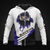 NFL Baltimore Ravens White Purple Zip Up Hoodie