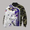 NFL Baltimore Ravens White Purple Camo Bomber Jacket