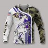 NFL Baltimore Ravens White Purple Camo Zip Up Hoodie
