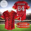 NFL Kansas City Chiefs Custom Name Number Red Baseball Jersey