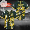NFL Green Bay Packers Custom Name Number Green Yellow Helmet Baseball Jersey V2
