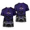 NFL Baltimore Ravens Purple Halloween Skull T-Shirt
