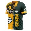 NFL Green Bay Packers Graphic Heart ECG Line T-Shirt