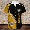 NFL Pittsburgh Steelers Black Yellow Ball Hawaiian Shirt