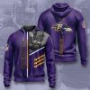 NFL Baltimore Ravens Purple Zip Up Hoodie