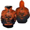 NFL Chicago Bears Halloween Pumpkin Skull Zip Up Hoodie
