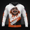 NFL Chicago Bears Cool Graphic In White Orange Zip Up Hoodie