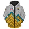NFL Jacksonville Jaguars Gold Grey Zip Up Hoodie