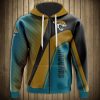 NFL Jacksonville Jaguars Teal Gold Zip Up Hoodie