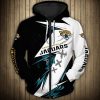 NFL Jacksonville Jaguars Black White Thunder Zip Up Hoodie