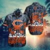 NFL Chicago Bears Orange Flower In Rain Hawaiian Shirt
