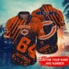 NFL Chicago Bears Custom Name Number Orange Hawaiian Shirt